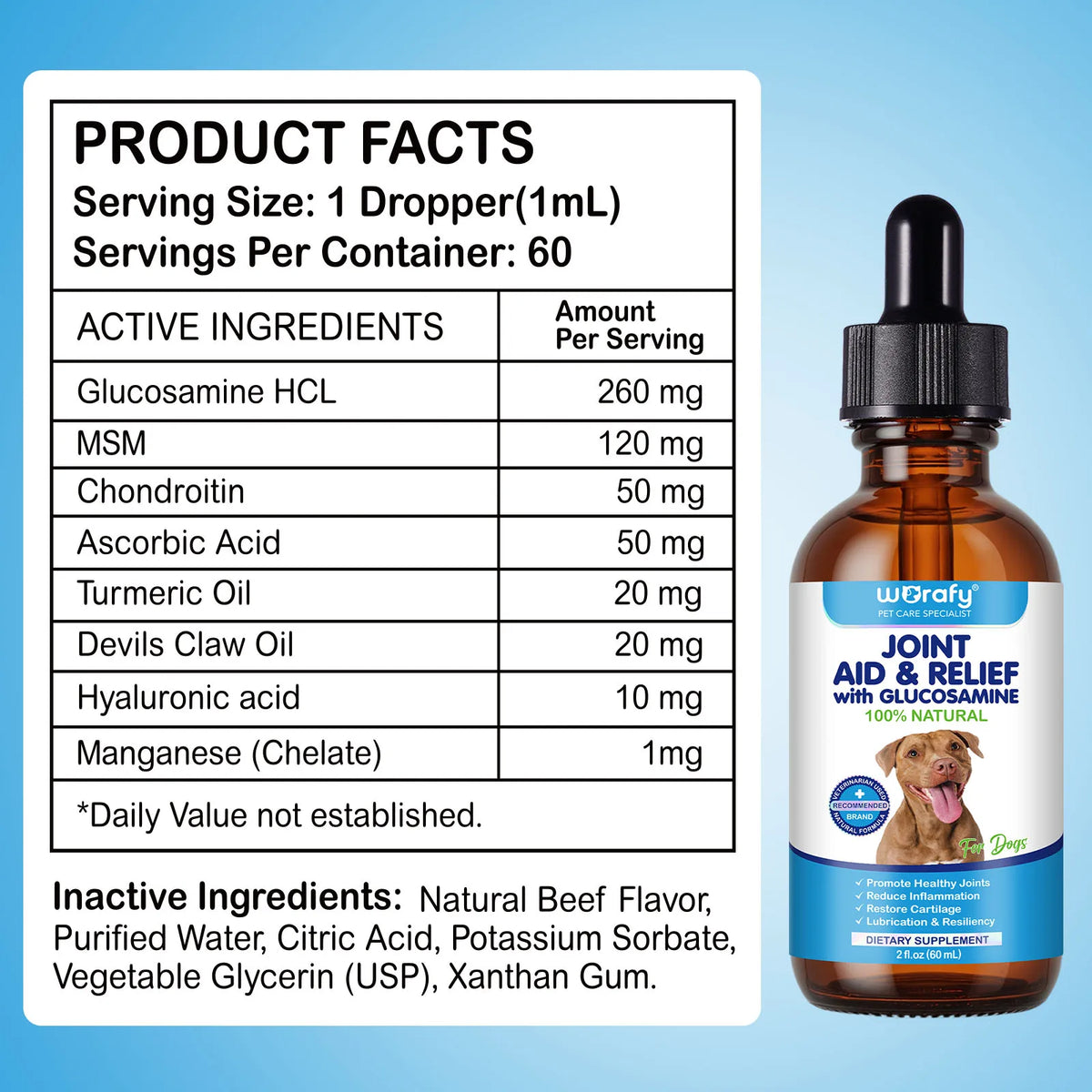 Worafy OEM Dog Joint Health Supplement with Glucosamine Chondroitin MSM for Daily Mobility Support