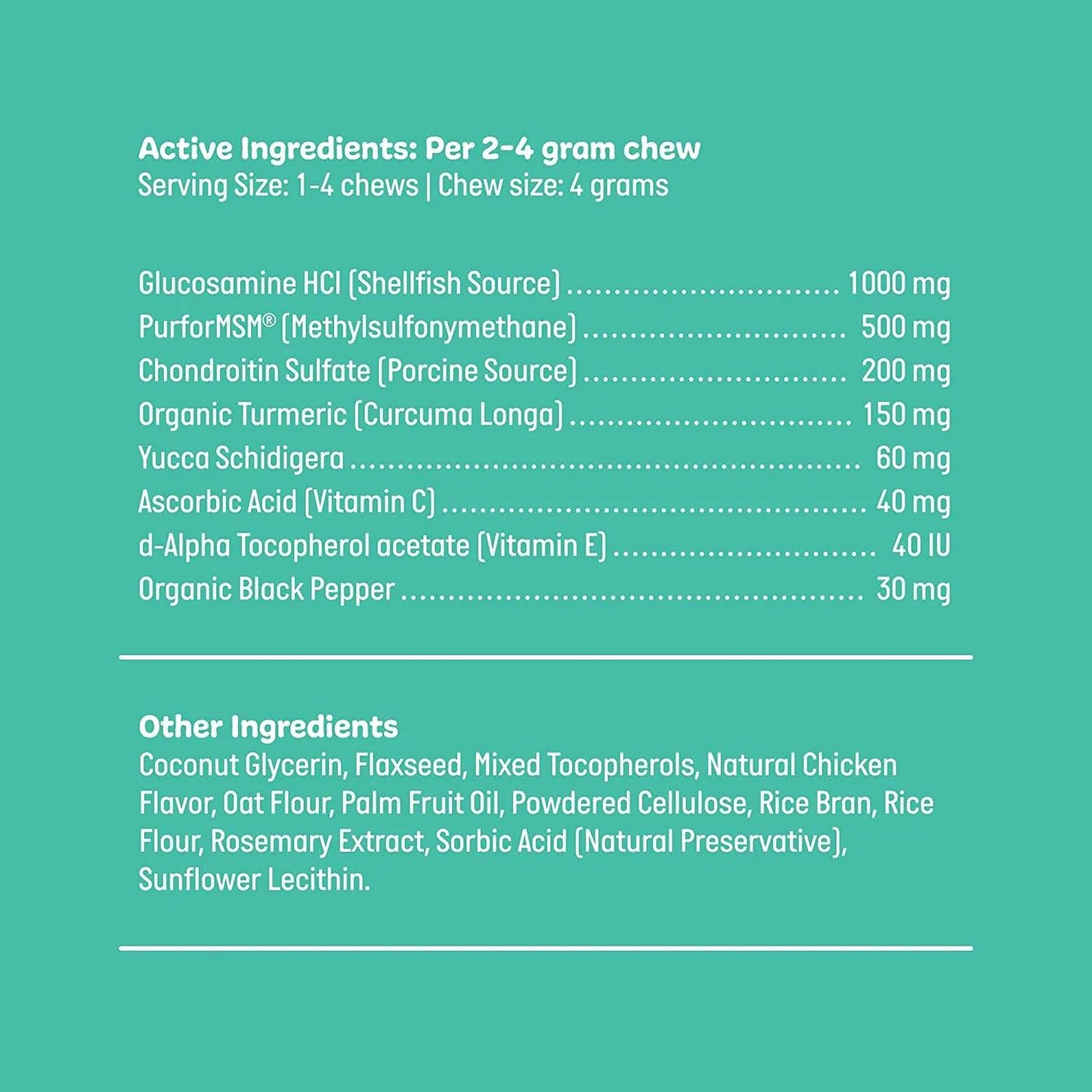 Pet Hip & Joint Support Soft Chews for Dogs - Glucosamine Chondroitin MSM Turmeric - Multifunctional Supplement Products OEM/ODM
