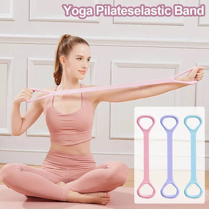 8-Shaped Stretcher for Home Fitness, Back Shaping,Elastic Band with Open Shoulder and Back Stretching Band for Shoulder Exercise