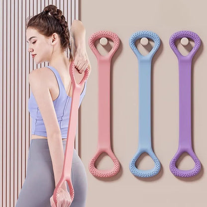 8-Shaped Stretcher for Home Fitness, Back Shaping,Elastic Band with Open Shoulder and Back Stretching Band for Shoulder Exercise