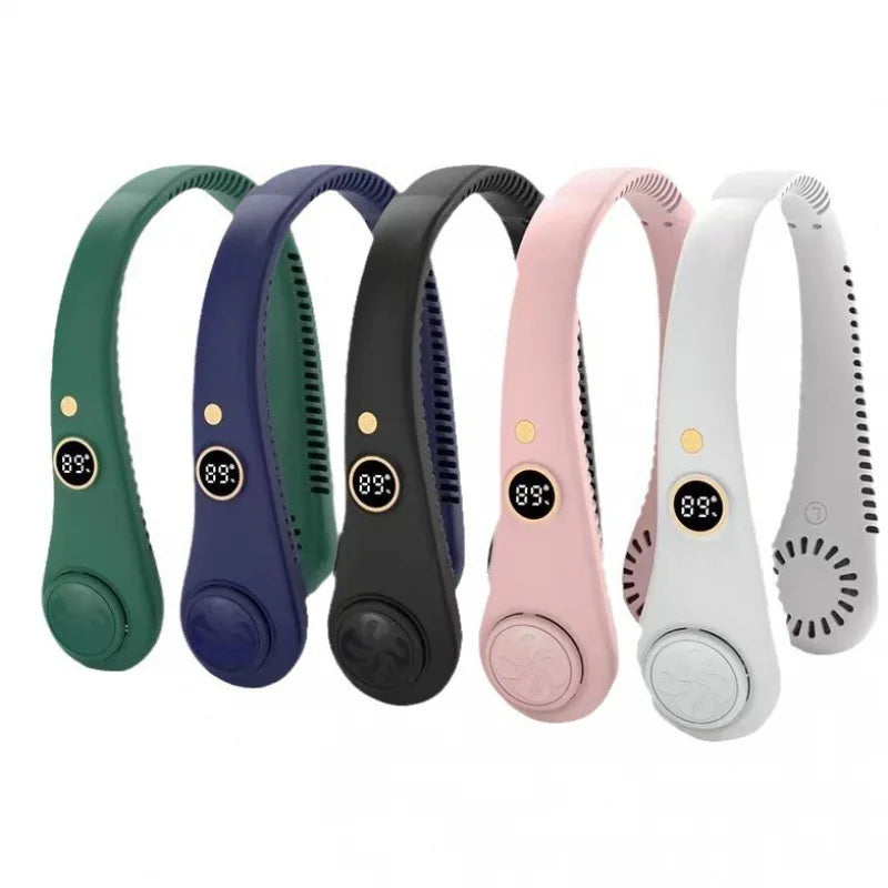 Hanging Neck Fan Bladeless 1000Mah Rechargeable Hand Free Portable USB Mini Fan for Summer