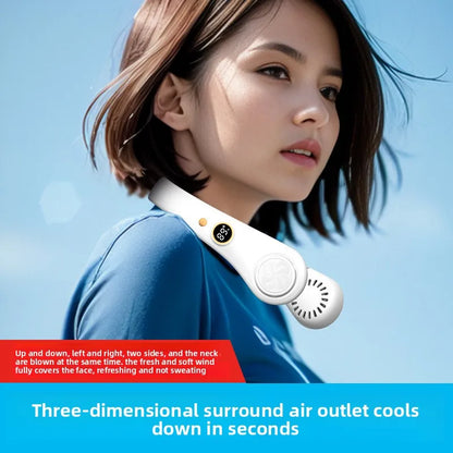 Hanging Neck Fan Bladeless 1000Mah Rechargeable Hand Free Portable USB Mini Fan for Summer