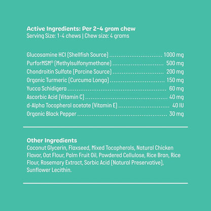 Pet Hip & Joint Support Soft Chews for Dogs - Glucosamine Chondroitin MSM Turmeric - Multifunctional Supplement Products OEM/ODM