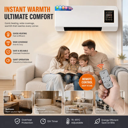 Hot Selling Mini Air Conditioner Wall Mounted Electric Dual Fan Intelligent Temperature Control for Bathroom Smart Home Products