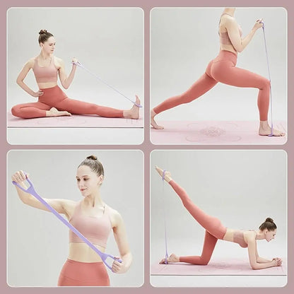 8-Shaped Stretcher for Home Fitness, Back Shaping,Elastic Band with Open Shoulder and Back Stretching Band for Shoulder Exercise